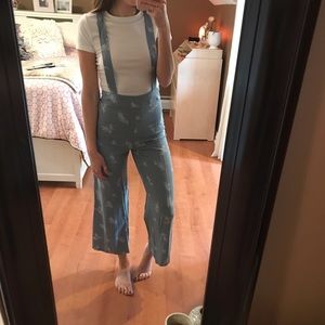 NWOT Wild Fable Blue Floral Overalls